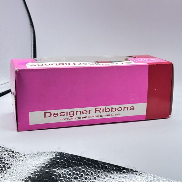 New Vintage Sears Christmas Ribbon Box Kitschy Pink and Red Retro Kitschmas - Picture 7 of 7